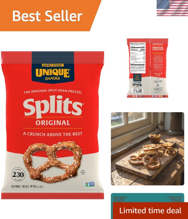 "Splits" Pretzels, Delicious Homestyle Baked, Certified OU Kosher and Non-GMO... gallery
