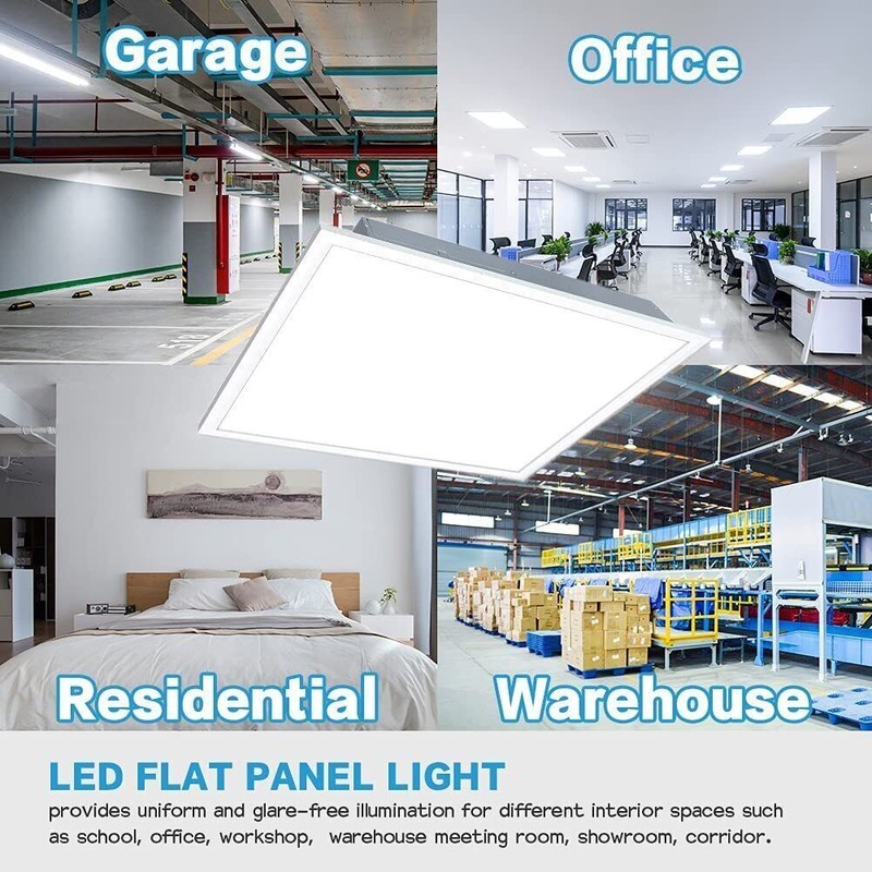 2-100Pack 2x2Ft LED Panel Light Drop Ceiling Flat Recessed Troffer Fixture 5000K gallery