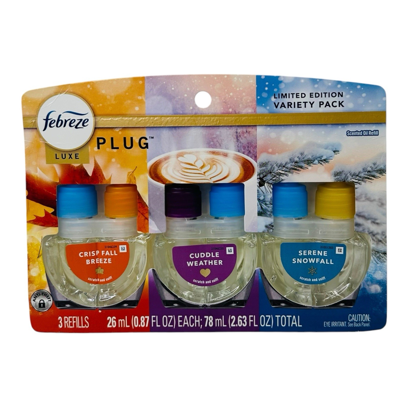 3 Refills Febreze Plug Luxe Variety Crisp Fall Cuddle Weather Serene Snowfall gallery