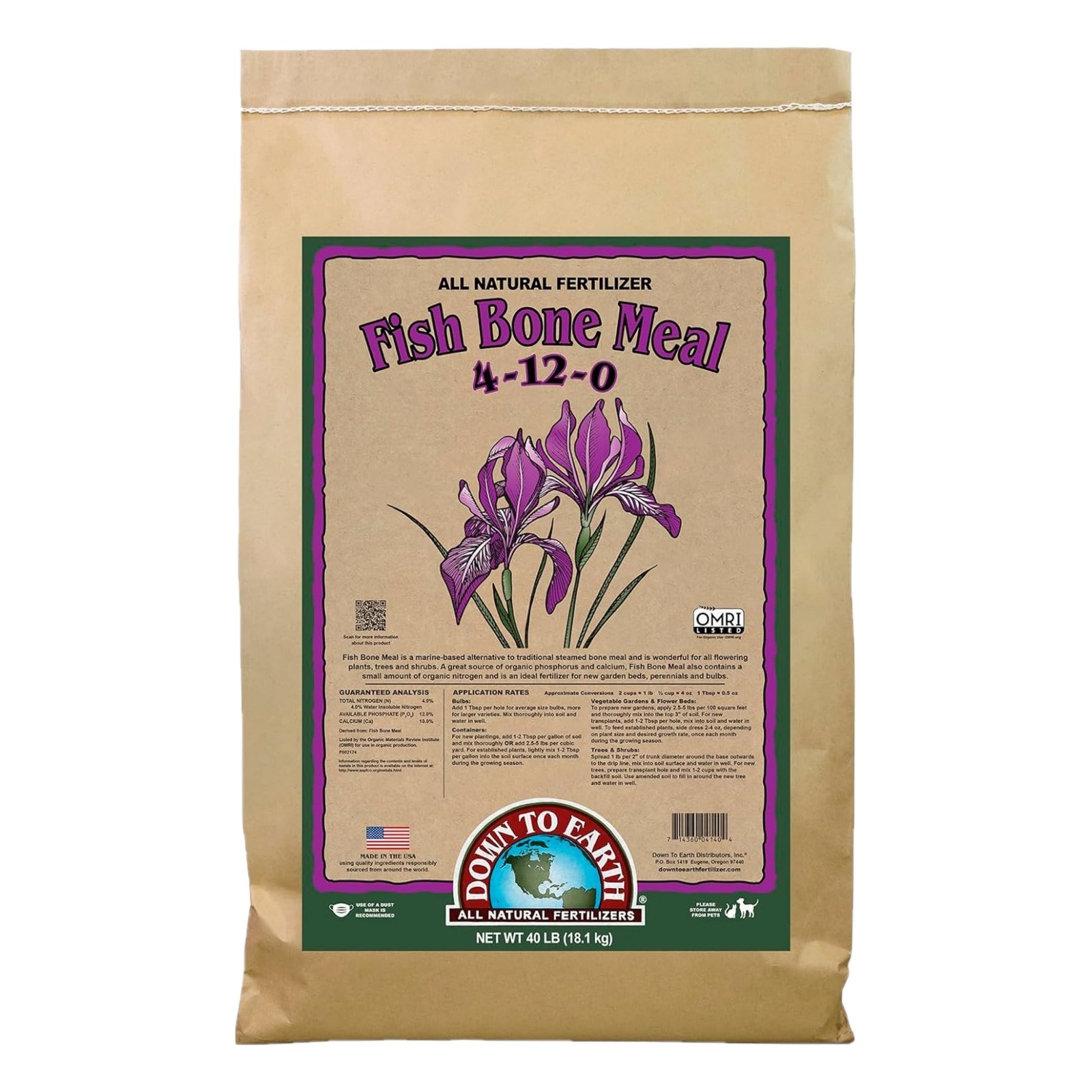 Down To Earth Fish Bone Meal 4-12-0 Organic Plant Food, 40 lb Bag gallery