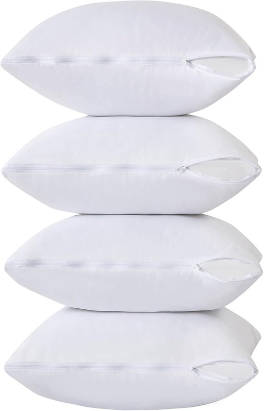 Kingnex 4 Pack Waterproof down Feather Proof Pillow Protectors with Zipper gallery
