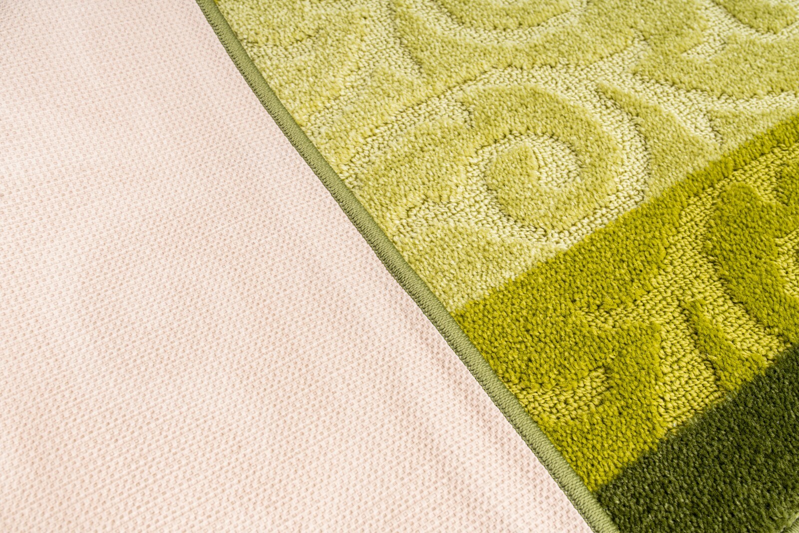Non Slip Hallway Carpet Runner Rug, Scroll Green, Sold and Priced Per Foot gallery