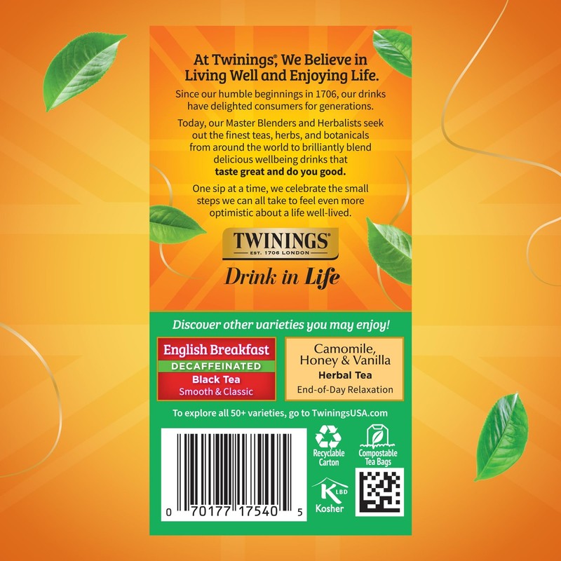 Twinings Decaffeinated Irish Breakfast 20 Count (Pack of 6), Original Version gallery