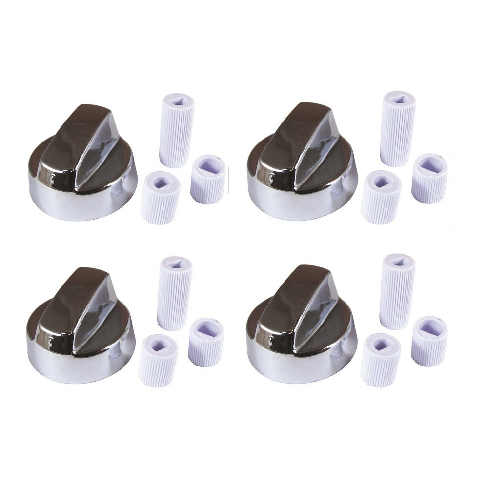 Universal Control Knob Silver Generic Design x4 & 12 Adapters gallery