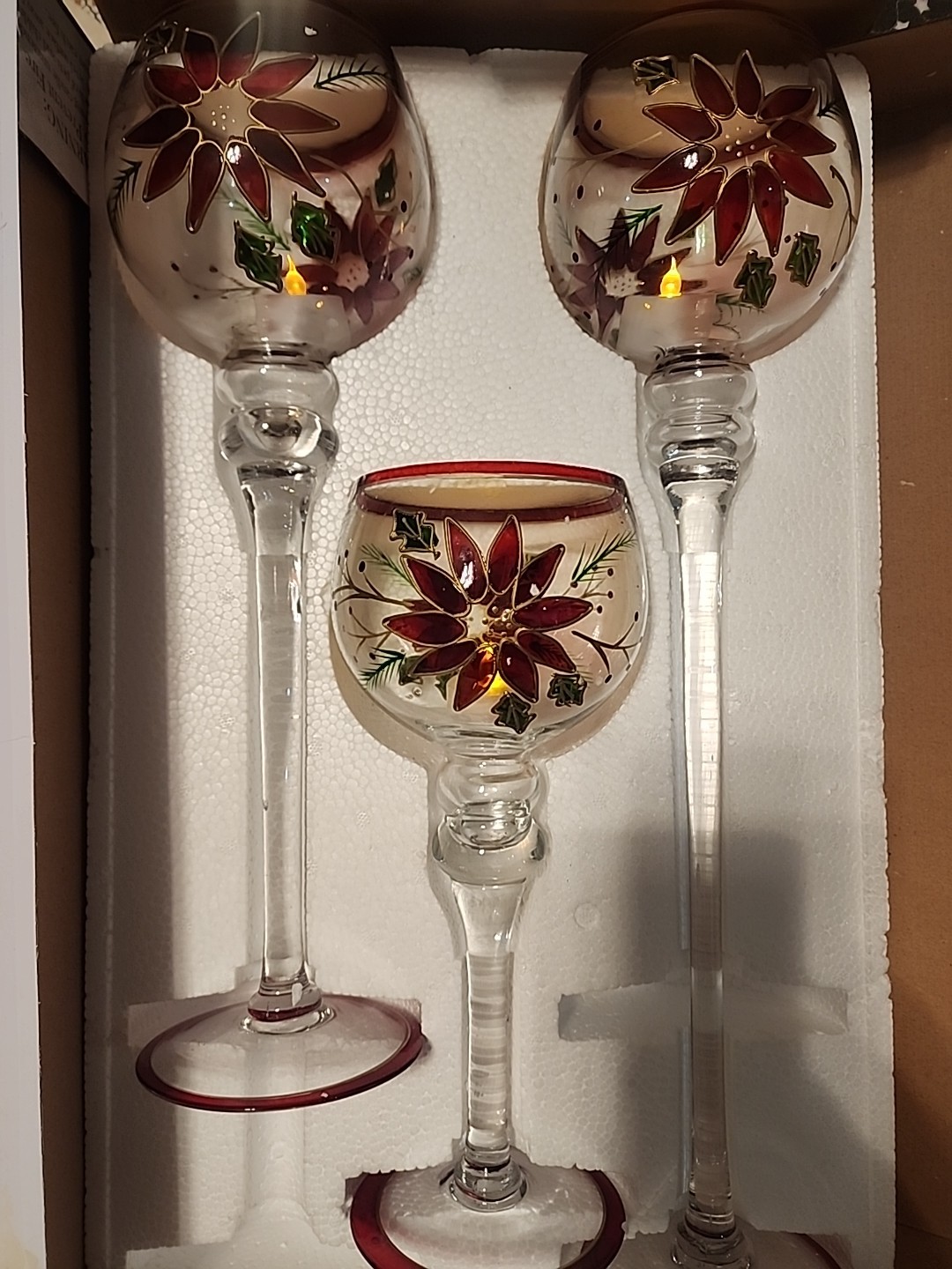 Home Essentials And Beyond Home For The Holidays Set Of Three Hurricanes Tea gallery