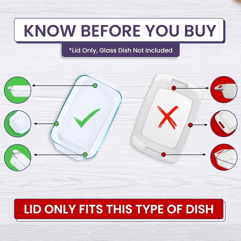 Replacement Lids for Pyrex 9 x 13 Casserole Glass Baking Dish Cover 233-PC 233 gallery