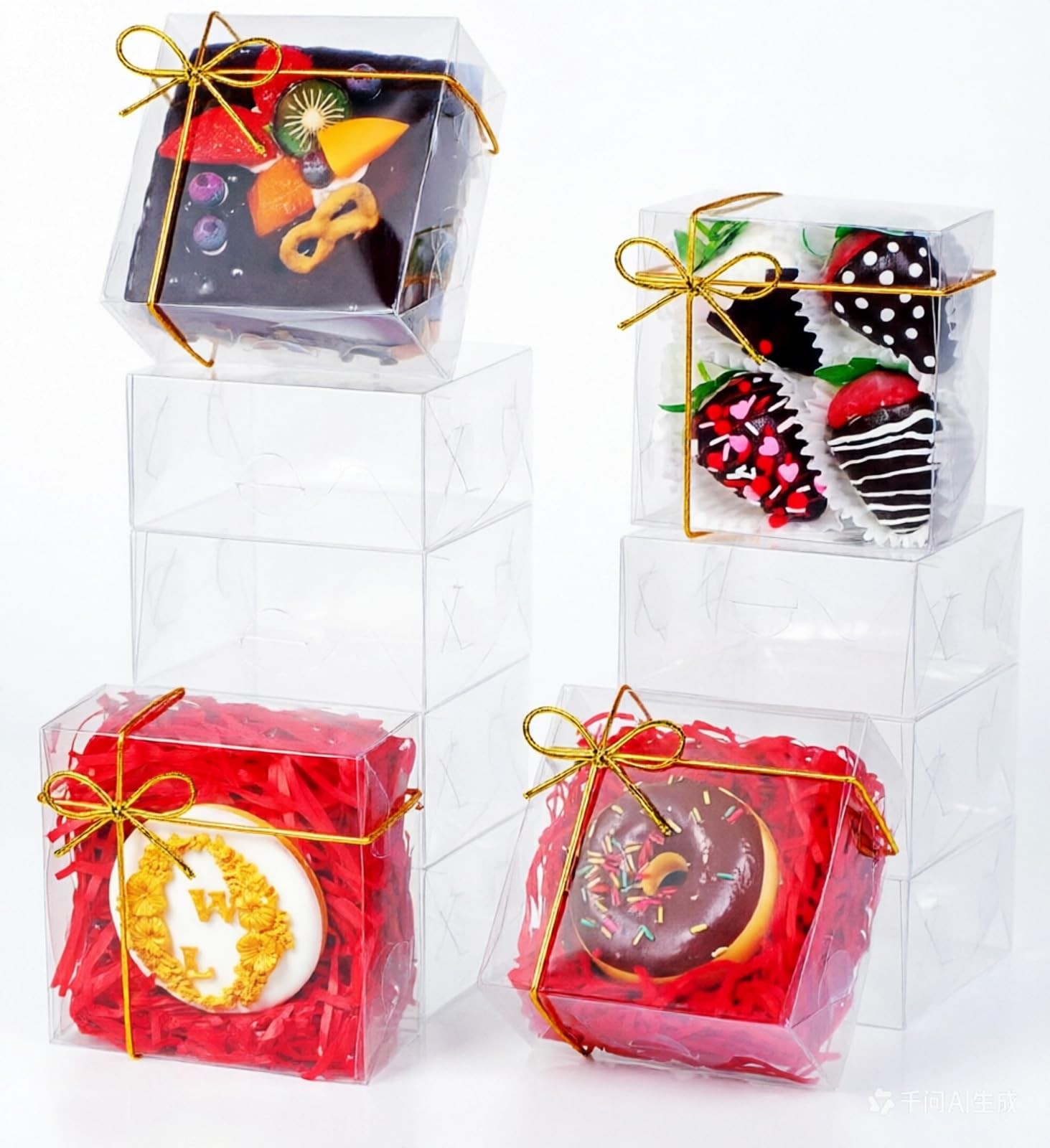 25Pack 5x5x2Inches Clear Bakery Boxes Chocolate Covered Strawberry Boxes for ... gallery