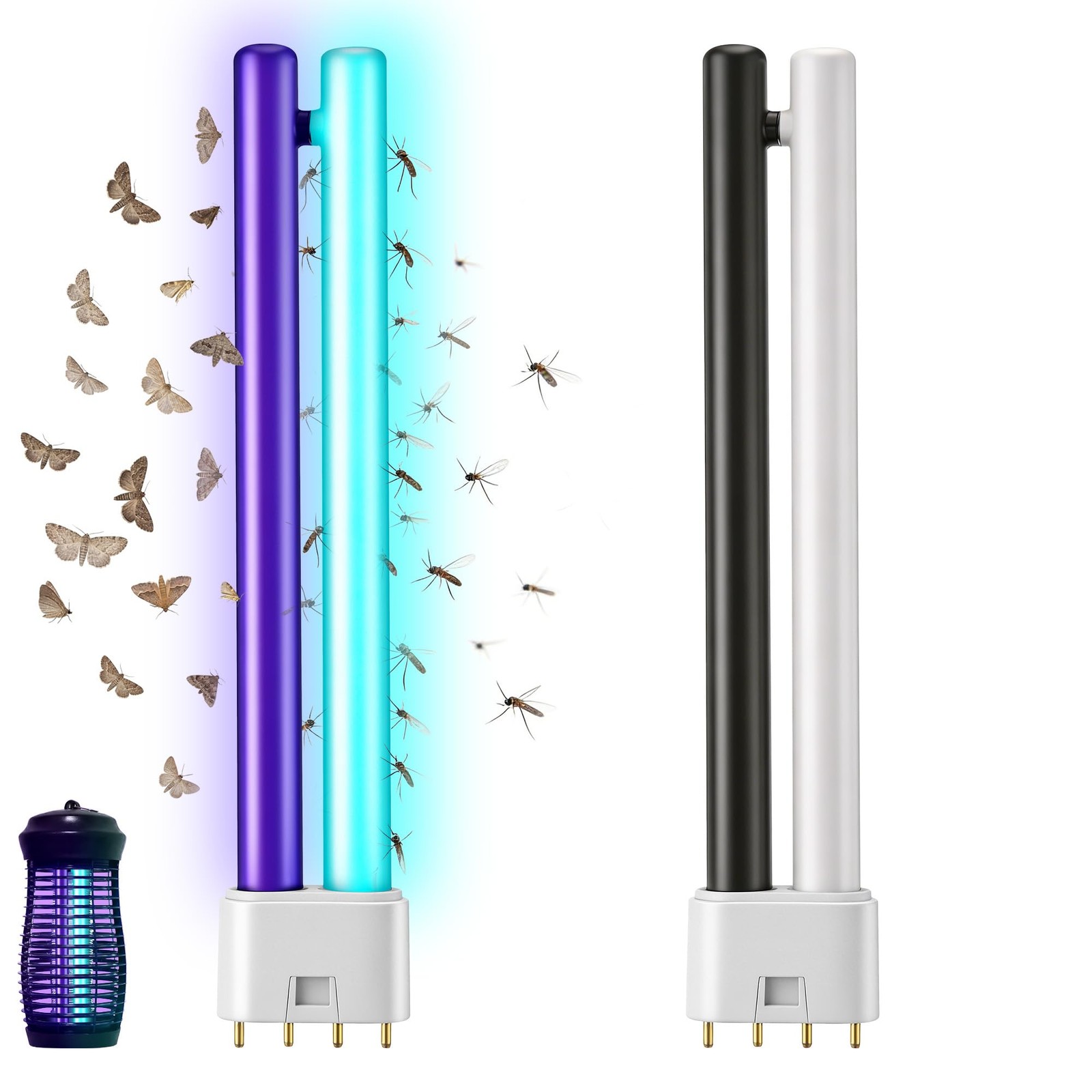 2 Pack 2G11 18W Bug Zapper Light Bulb, Dual Color 4-Pin Base Bug Light Bulbs ... gallery
