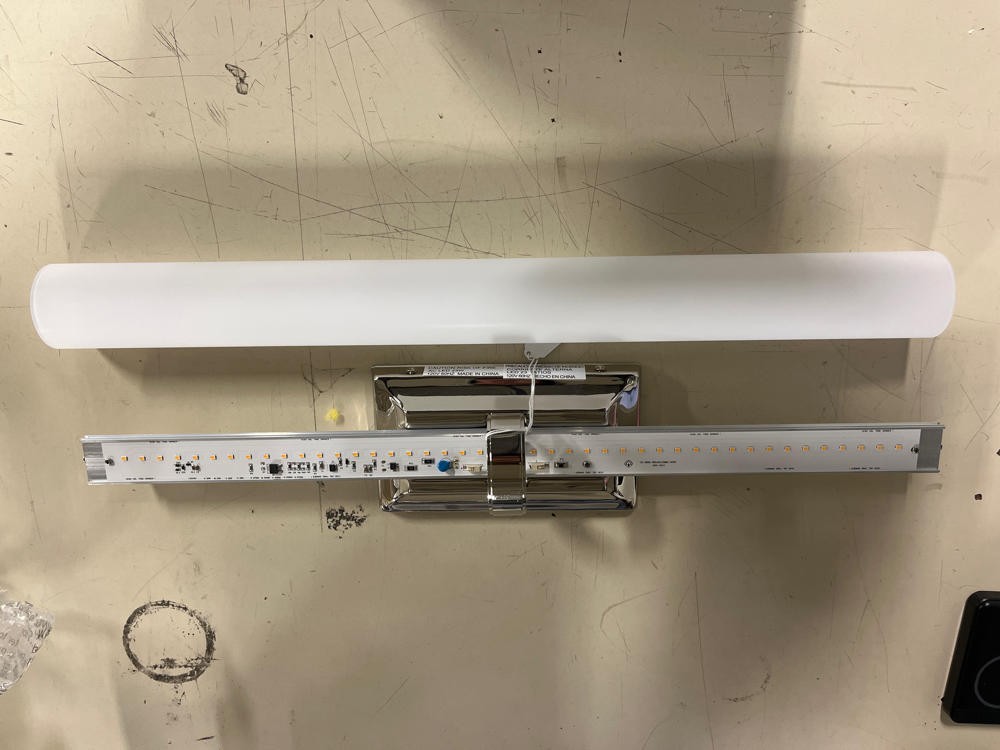 23-Watt Polished Nickel Integrated LED Bath Light with Tube Etched Glass gallery