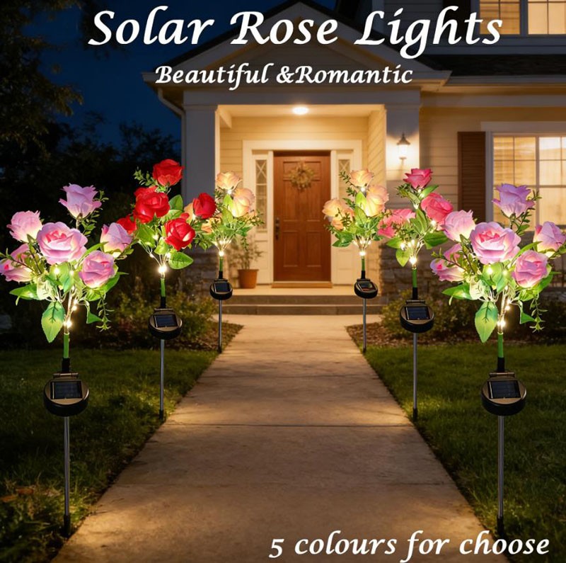 Solar Garden Lights flowers Solar Pathway Lights Outdoor Waterproof Yard Decor gallery