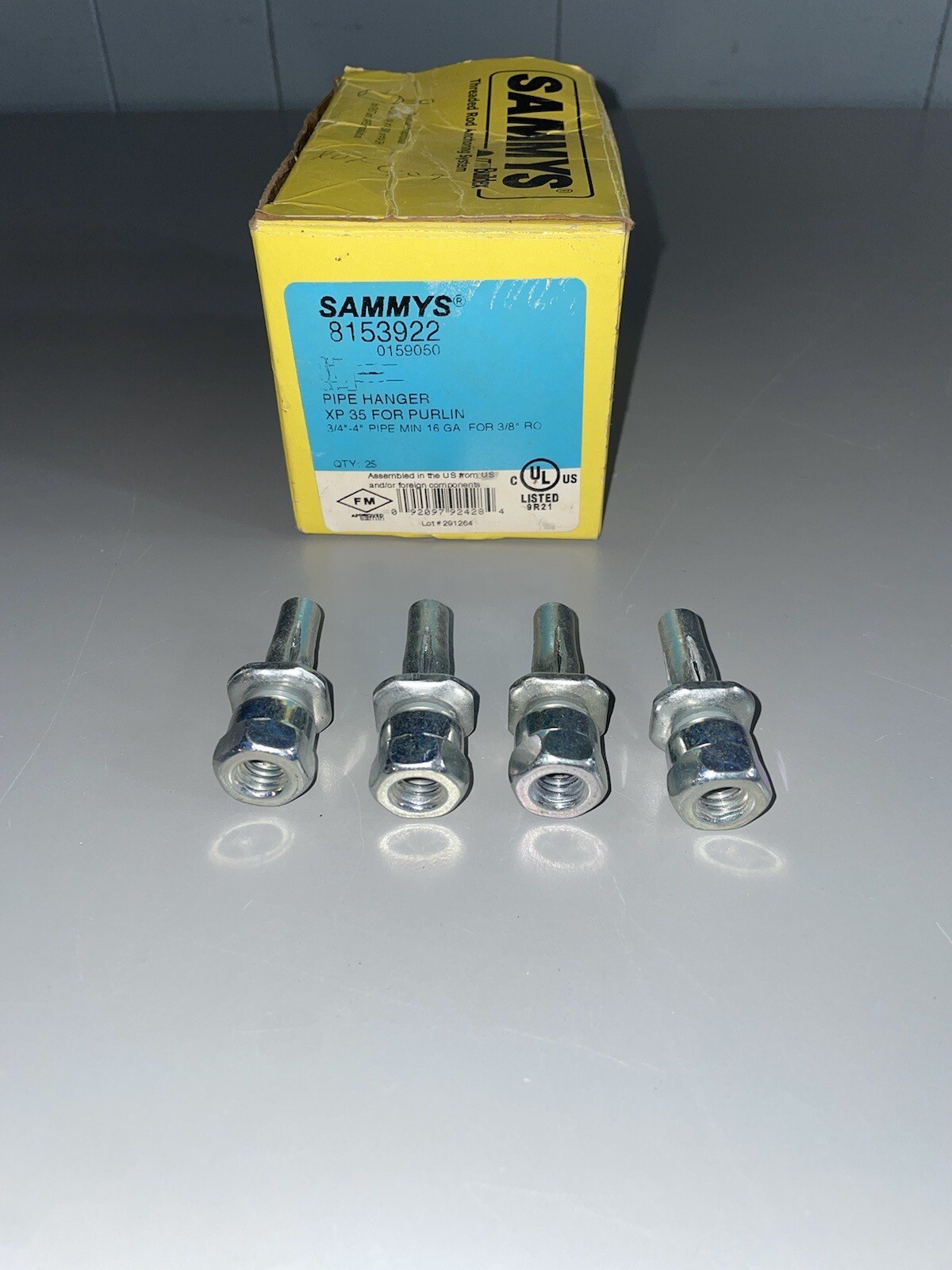 Sammys XP 35 3/8 Inch Vertical Threaded Rod Steel Electro-Zinc Finish - LOT OF 4 gallery