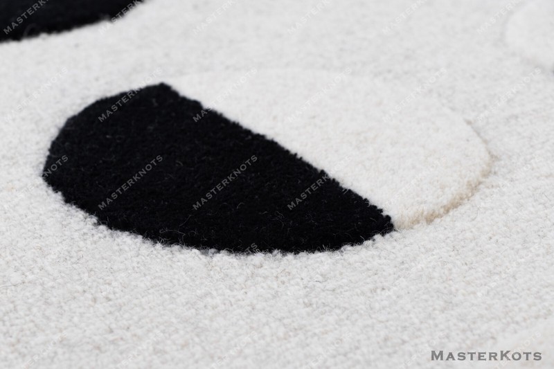 Lunar Eclipse Black & White Hand Tufted 100% Wool Soft Area Rug Carpet. gallery