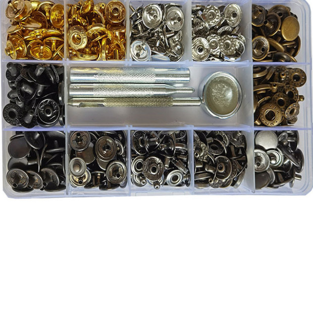 120sets 12.5mm＋633# Metal Snap Fastener Button Press Stud Clothes Repair Rivet gallery