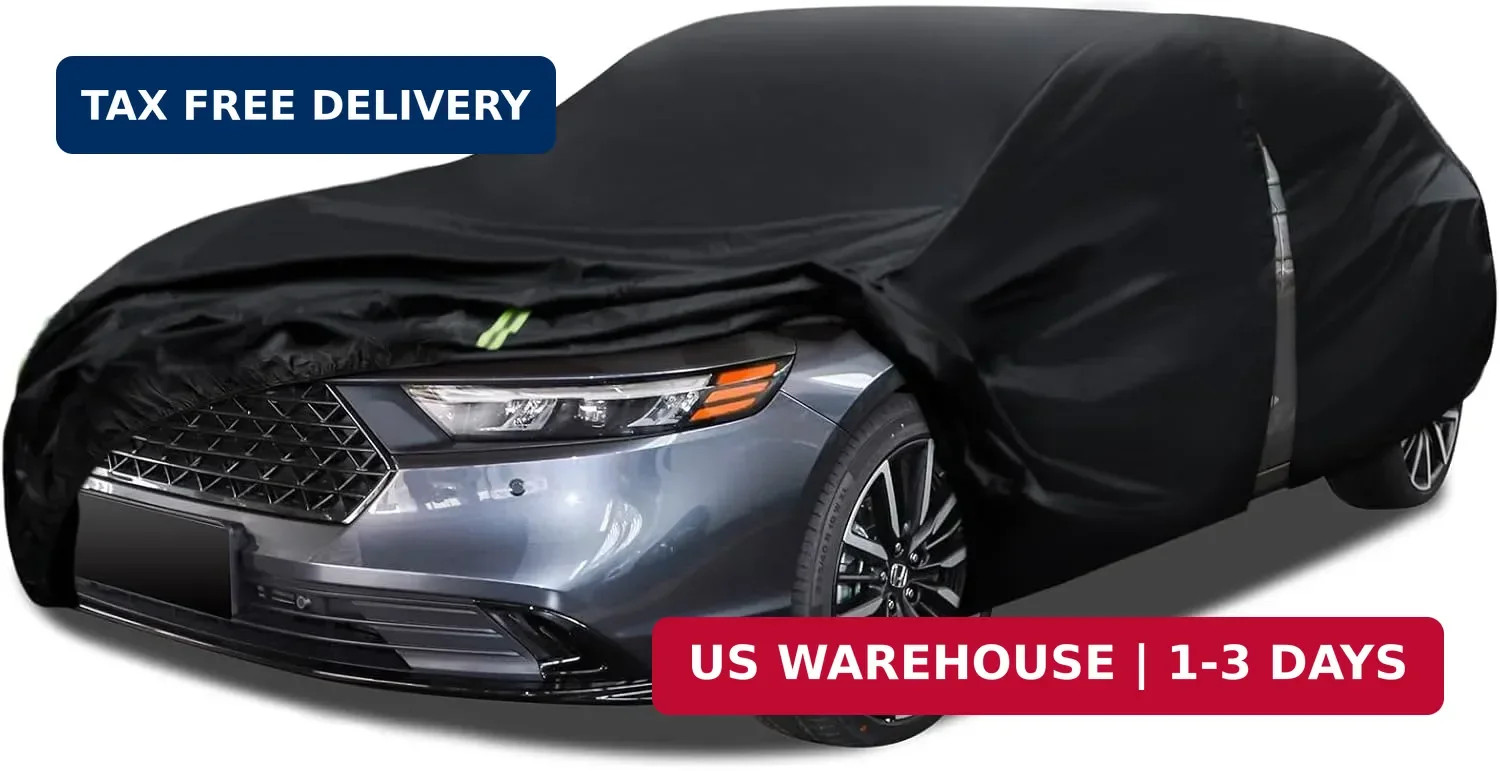 6 Layers Car Cover Waterproof All Weather for Automobiles, Size A3 with Zipper C gallery