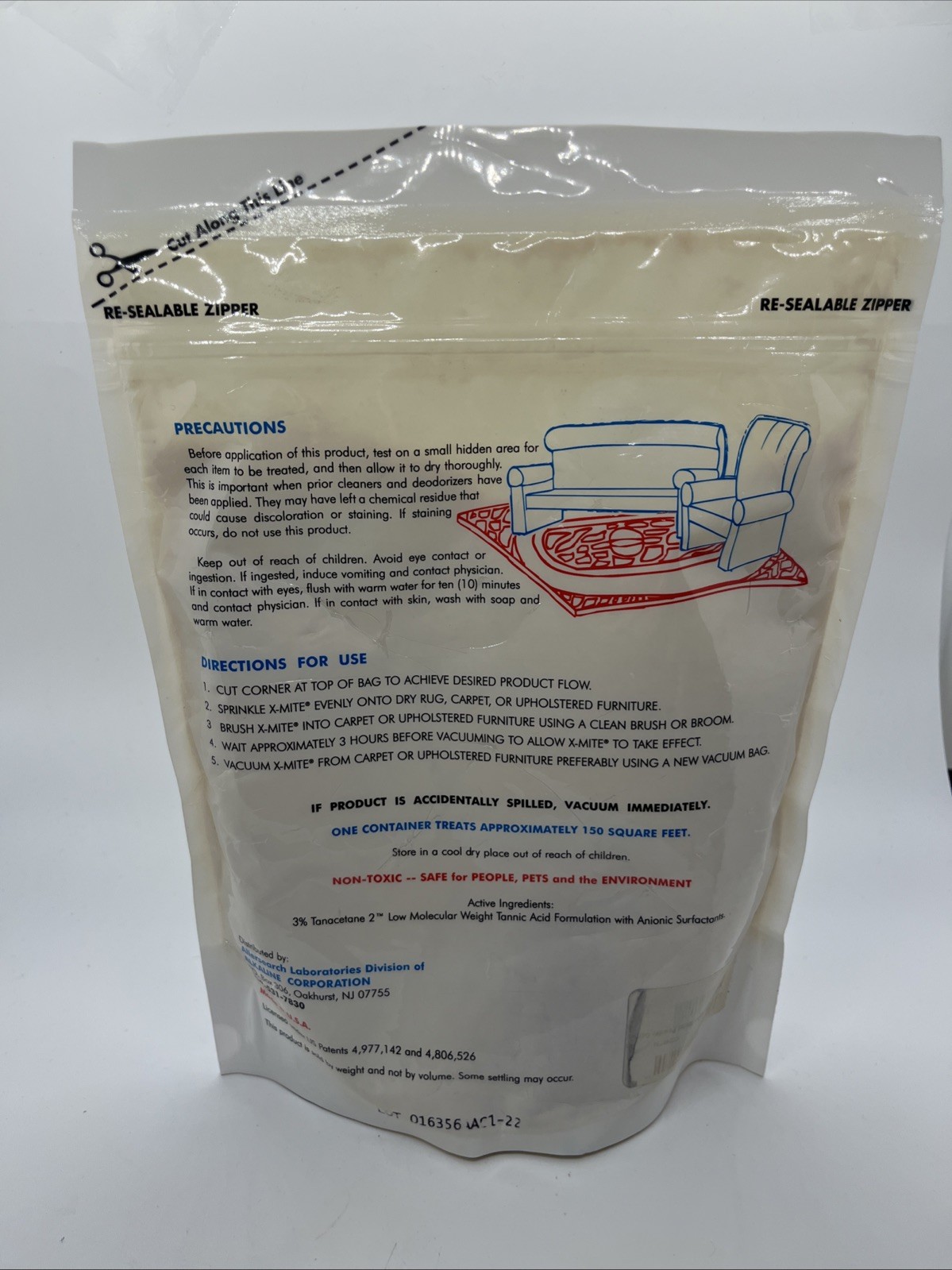 NEW Allersearch Laboratories Xmite Anti-allergen Carpet Cleaning Treatment 1LB gallery