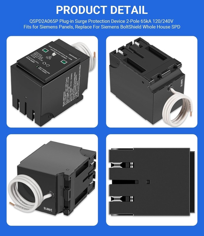 Replacement for Siemens QSPD2A065P Plug-in Surge Protection Device 2-Pole 65kA gallery