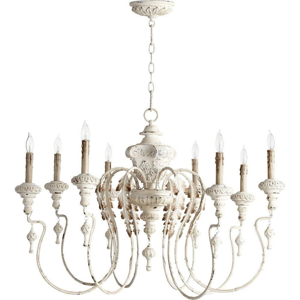 Transitional Eight Light Chandelier-Persian White Finish - Chandelier - gallery