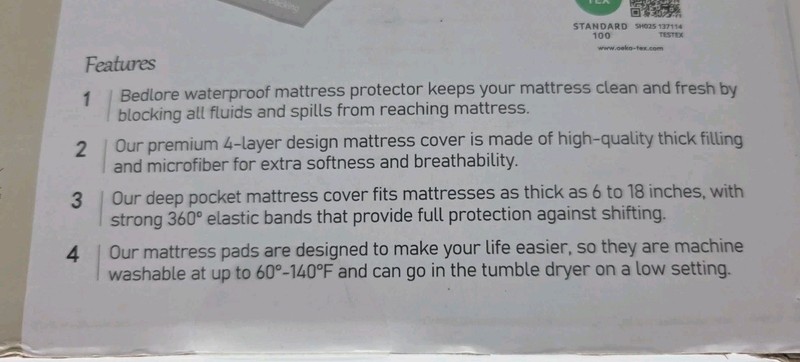 BEDLORE Waterproof Mattress Protector FULL Size Mattress Pad Fits 6" - 18" Tall gallery