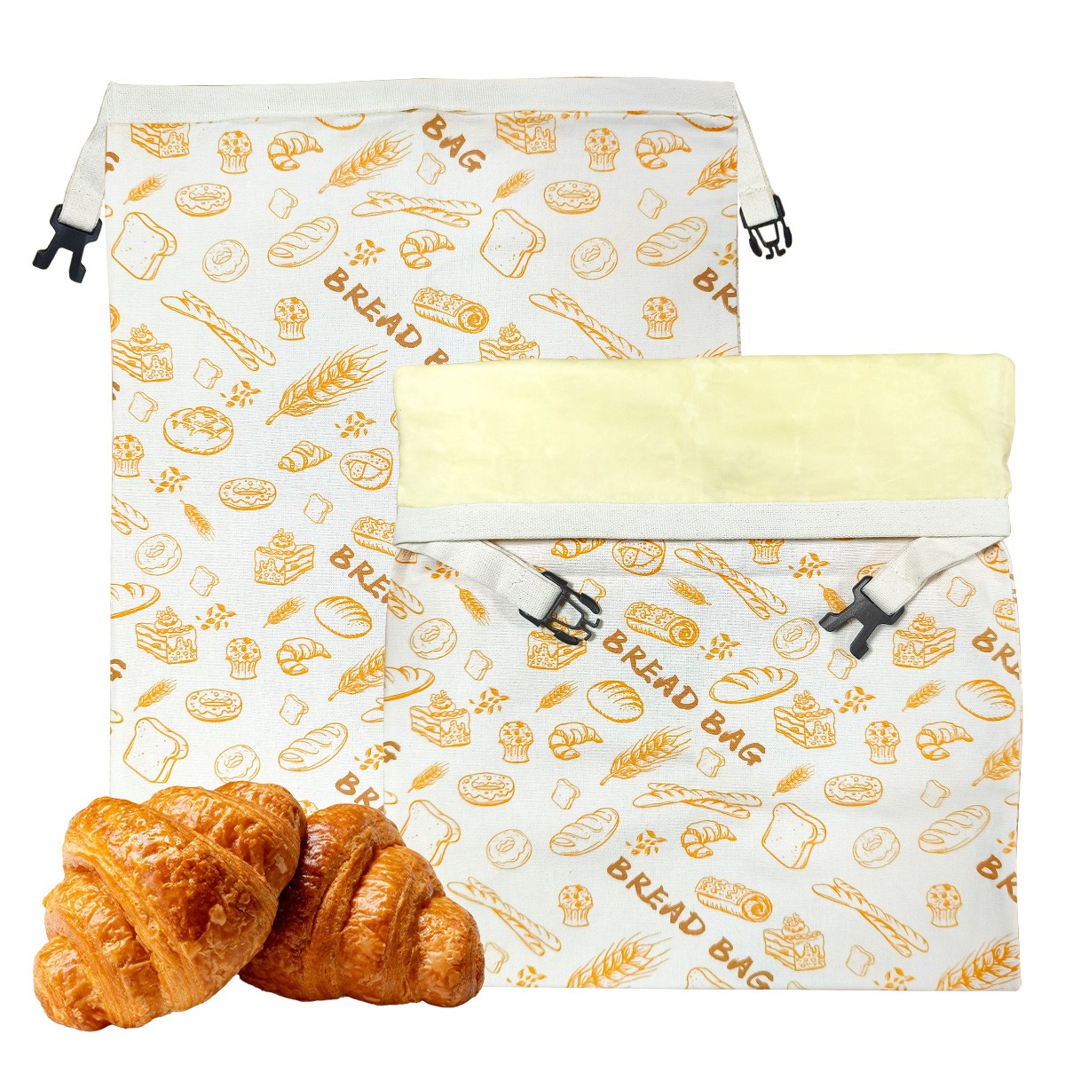 2 Pack Reusable Beeswax Bread Bags for Homemade Breads Sourdough Easy to Clean gallery