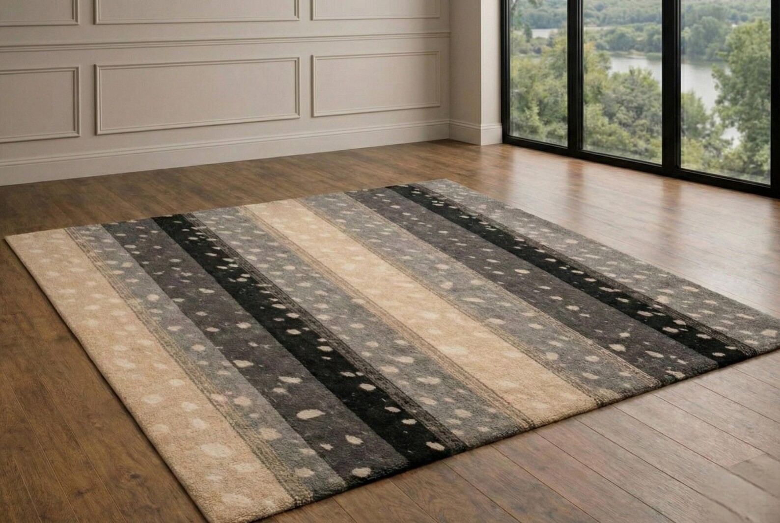Handmade Rug | Irregular Rug | Wool Rugs | Living Room Rug | Tufted A464 gallery