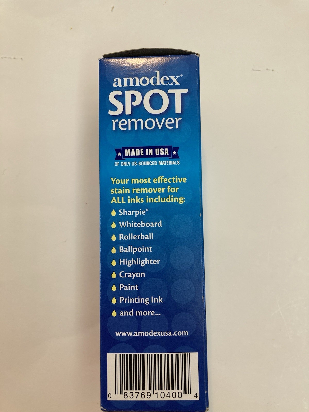 Amodex Spot Remover Ink & Stain Remover 4oz Bottle Nontoxic New Made In USA gallery
