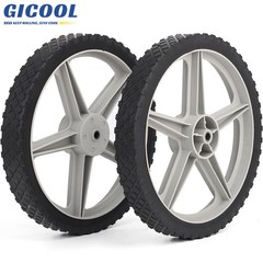 GICOOL 2-Pack 14 x 1.75″ Spoked Plastic Lawn Mower Wheel & Tire, 1/2″ Axle Bore