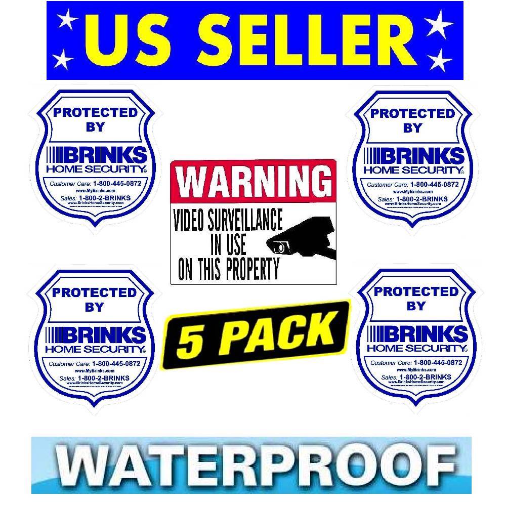 Lot Home Surveillance Security Camera Video Stickers Warning Decal Outdoor Signs gallery