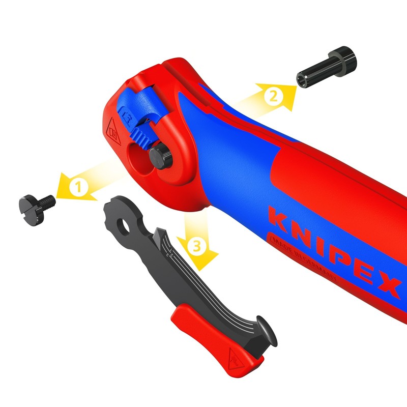 KNIPEX 1650145SBA Ratcheting Insulation Knife Fixed Blade Ergonomic Grip Tool gallery