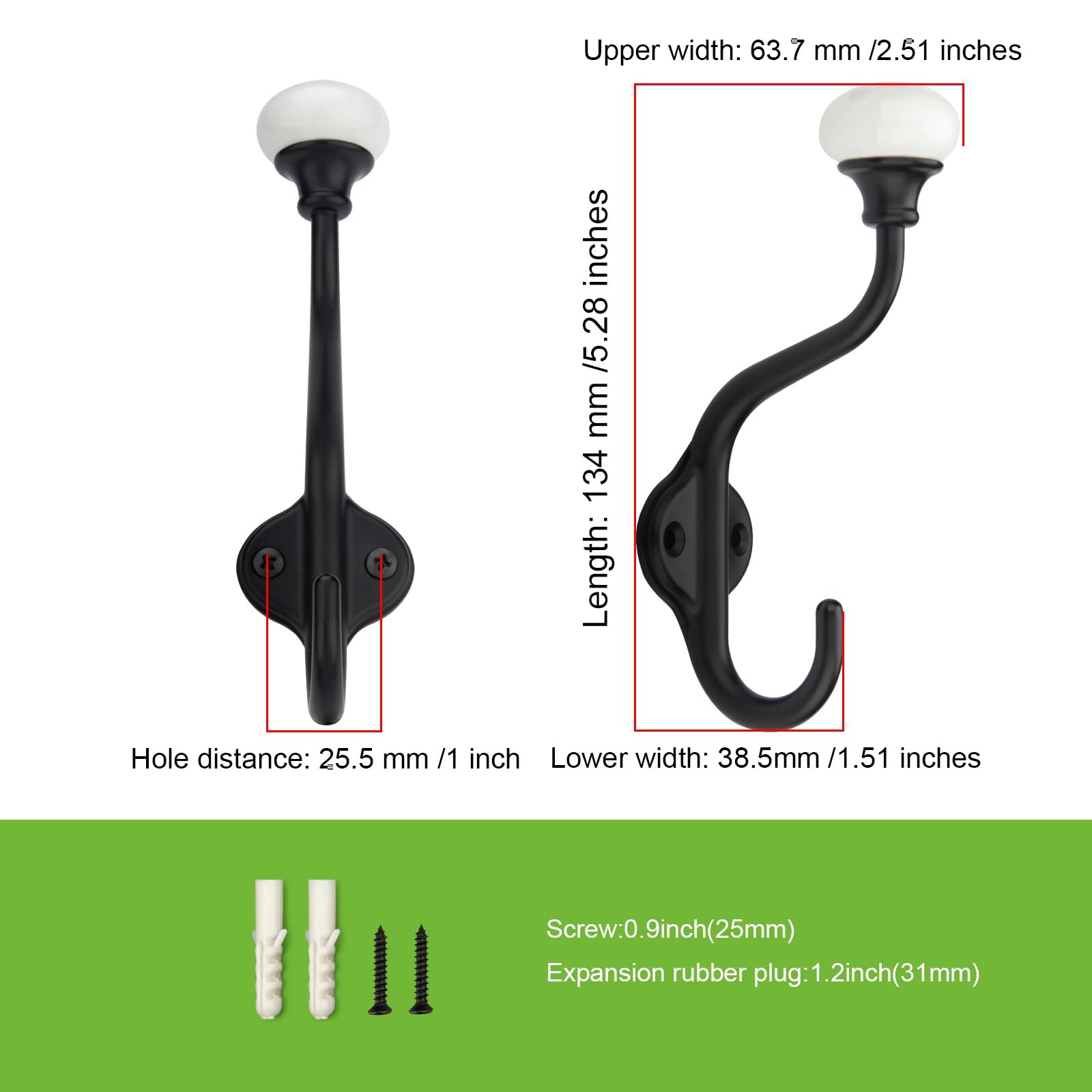 Matte Black Decorative Wall Towel Robe Clothes Cabinet Hook 3 PCS gallery