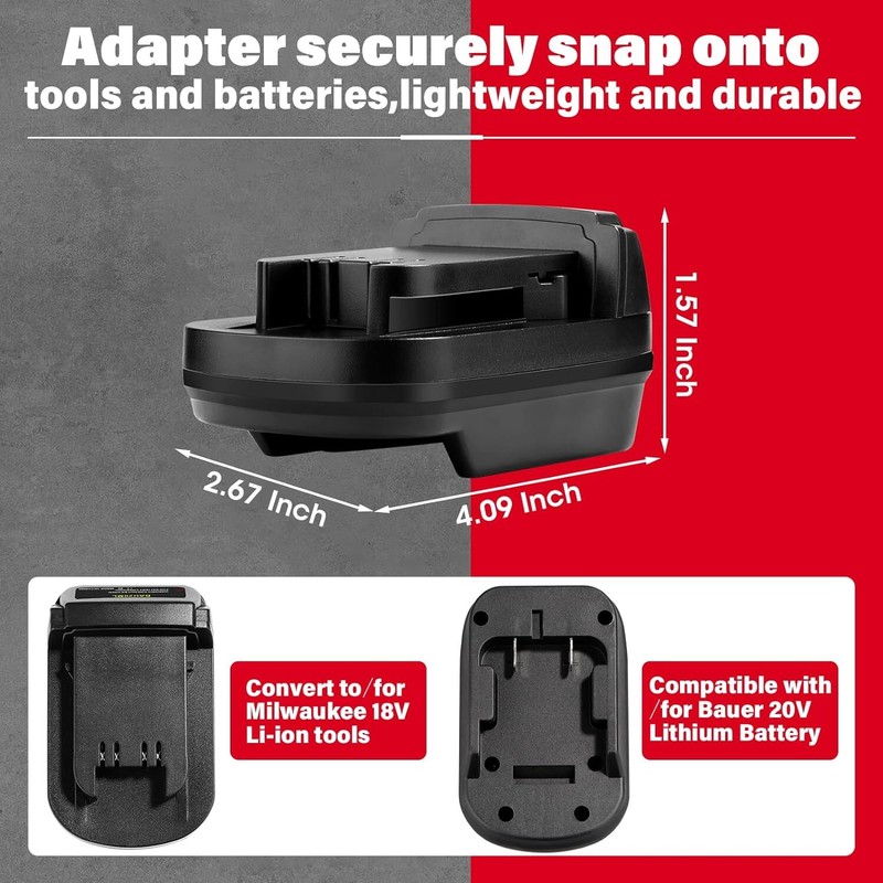 for Milwaukee 18V Tool Adapter for Bauer 20V Battery to for Milwaukee 18V Tool gallery