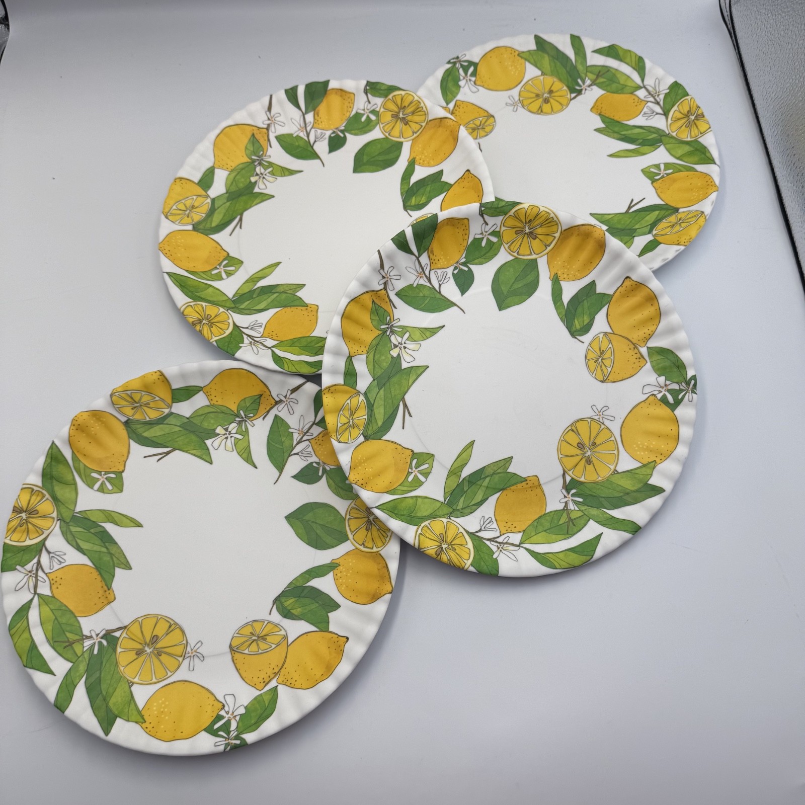 One Hundred 80 Degrees Lemon Melamine Paper Plate Design Set of 4 gallery