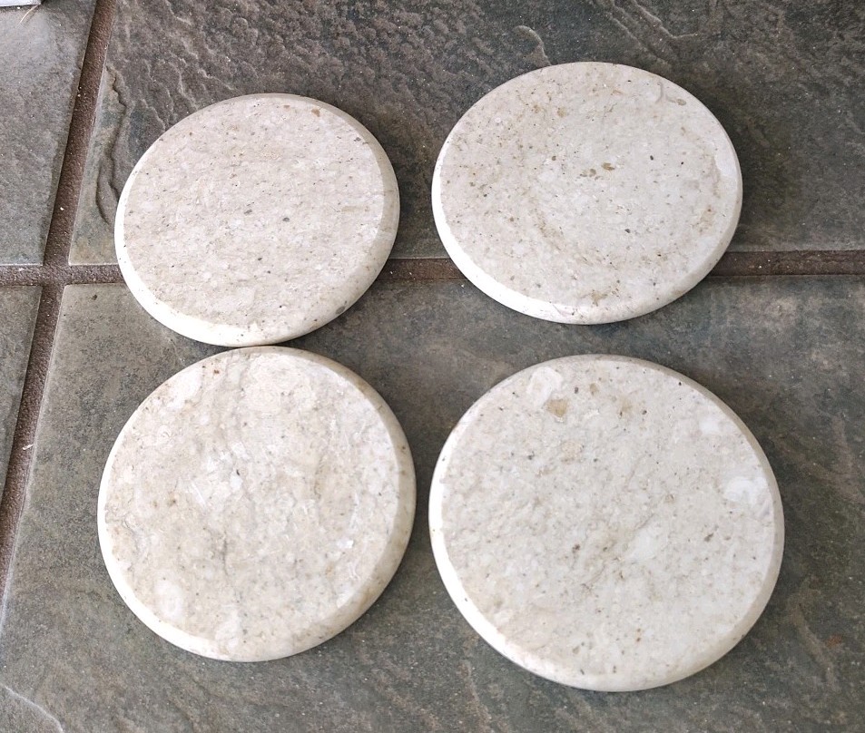 Coasters Marble With Cork Back Aborsent Tan With Brown Speckled Set Of 4 gallery