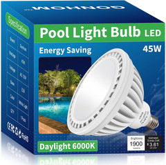 LED Pool Light Bulb,E26 Base 120V Daylight White 6000K Pool Lights, 45W LED S…