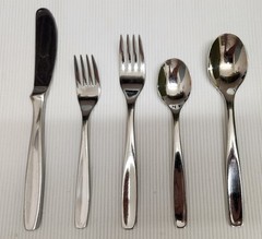 Russel Wright Oneida 18/10 Stainless Steel Flatware – One 5-Piece Place Setting