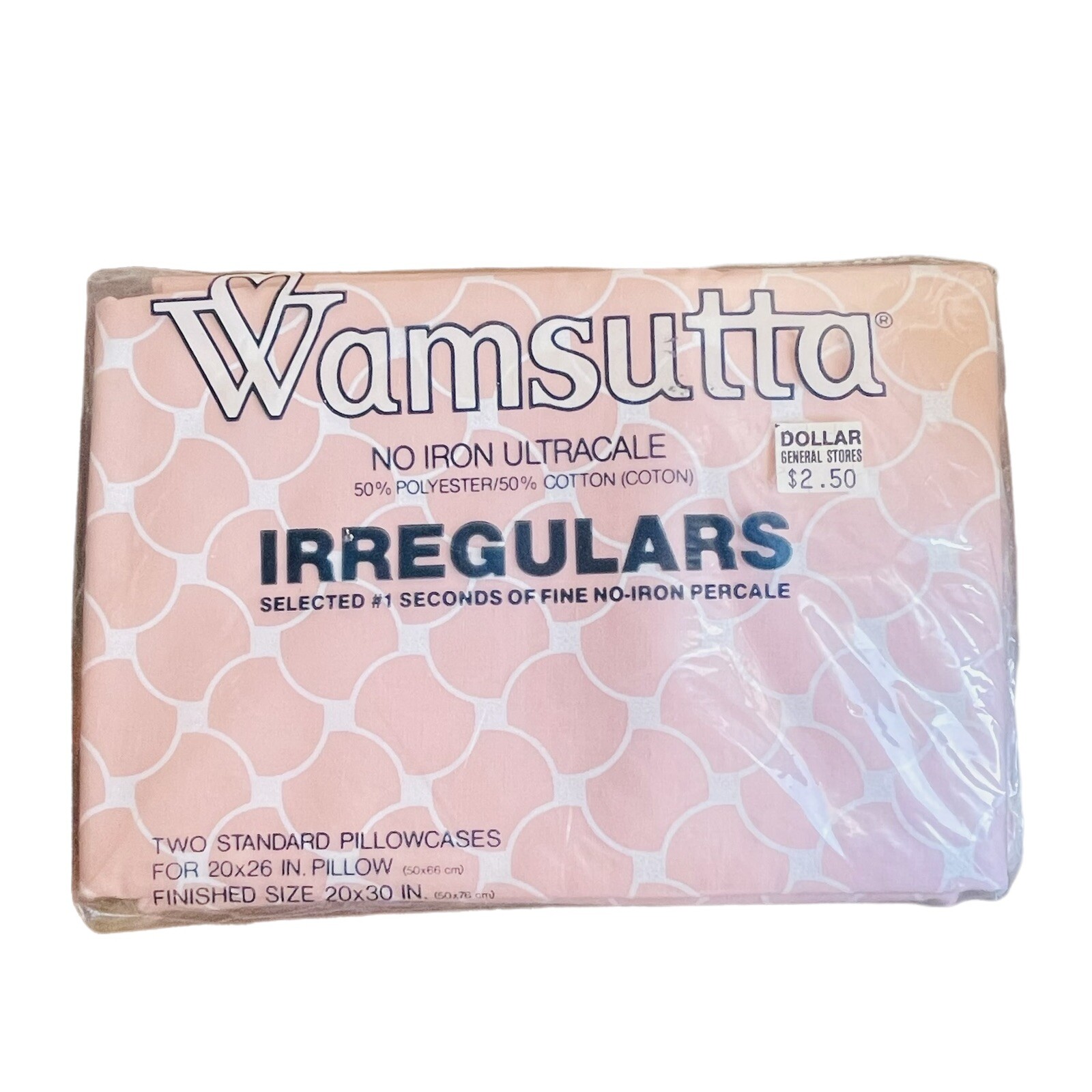 2 Vtg Wamsutta Pillowcases IRREGULAR Pink Rose Ultracale All Over Pattern gallery