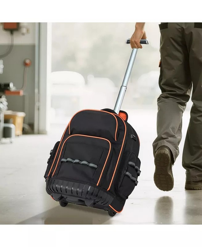Rolling Tool Backpack on Wheels, 110 Lb Capacity, 45 Pockets, Heavy-Duty Tool Or gallery