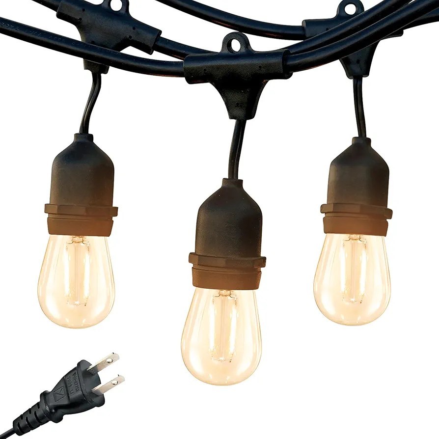 Brightech Ambience Pro 7-Light 24 ft. Outdoor Plug-in 2W 2500k LED S14 Hanging gallery