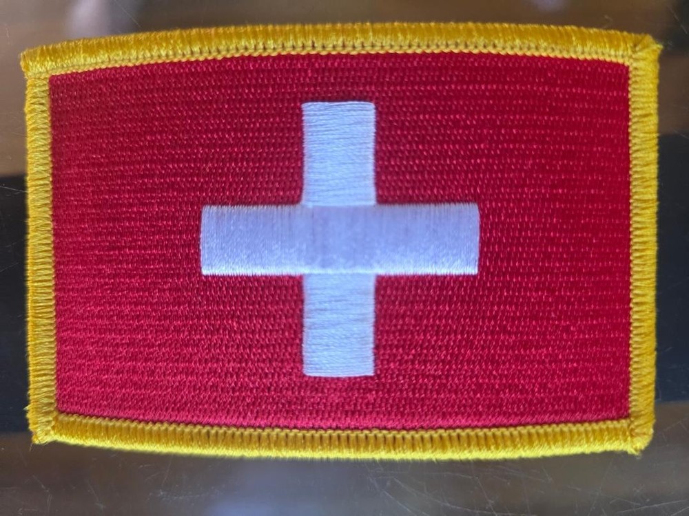 Switzerland Embroidered Iron On Patch 3 1/2 x 2 1/4 inches