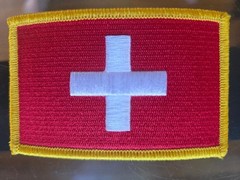 Switzerland Embroidered Iron On Patch 3 1/2 x 2 1/4 inches