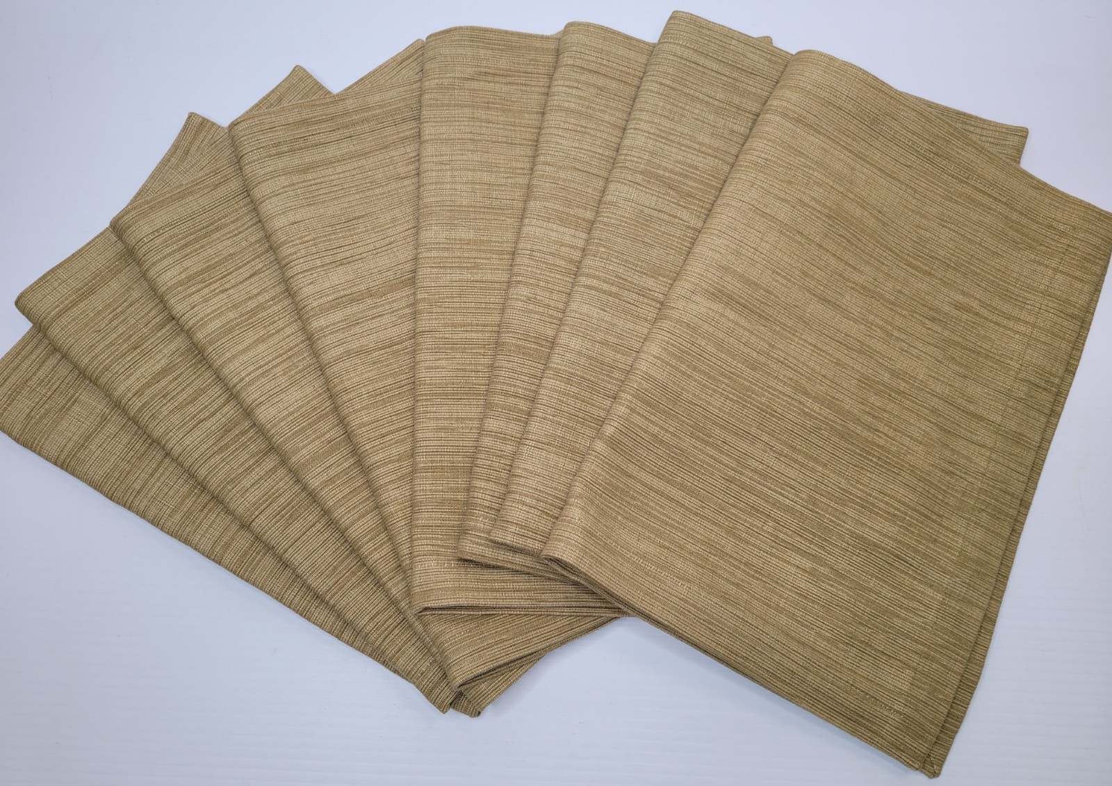 Crate & Barrel Grasscloth Placemats Set 8 Khaki Green Cotton 19x13 Table Decor gallery