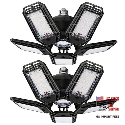 Garage Lights Led, Deformable Design with Adjustable Panels, 150W 15000LM 6500K gallery