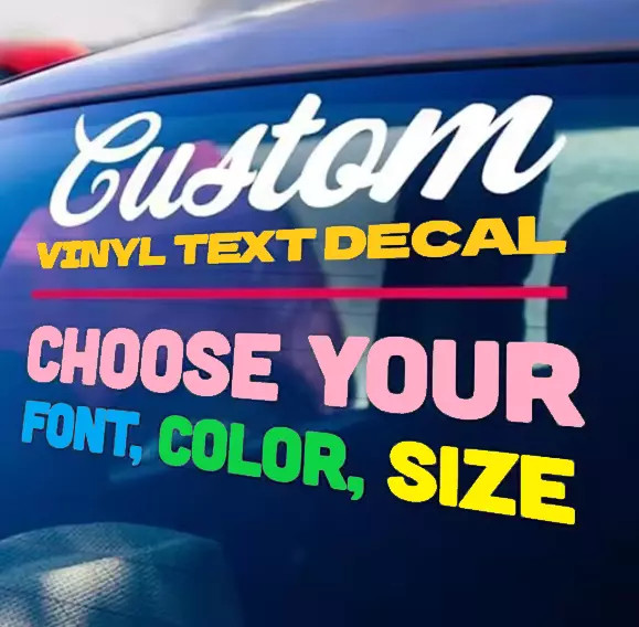 Custom Text Vinyl Lettering Sticker Decal Personalized -ANY TEXT - ANY NAME- gallery