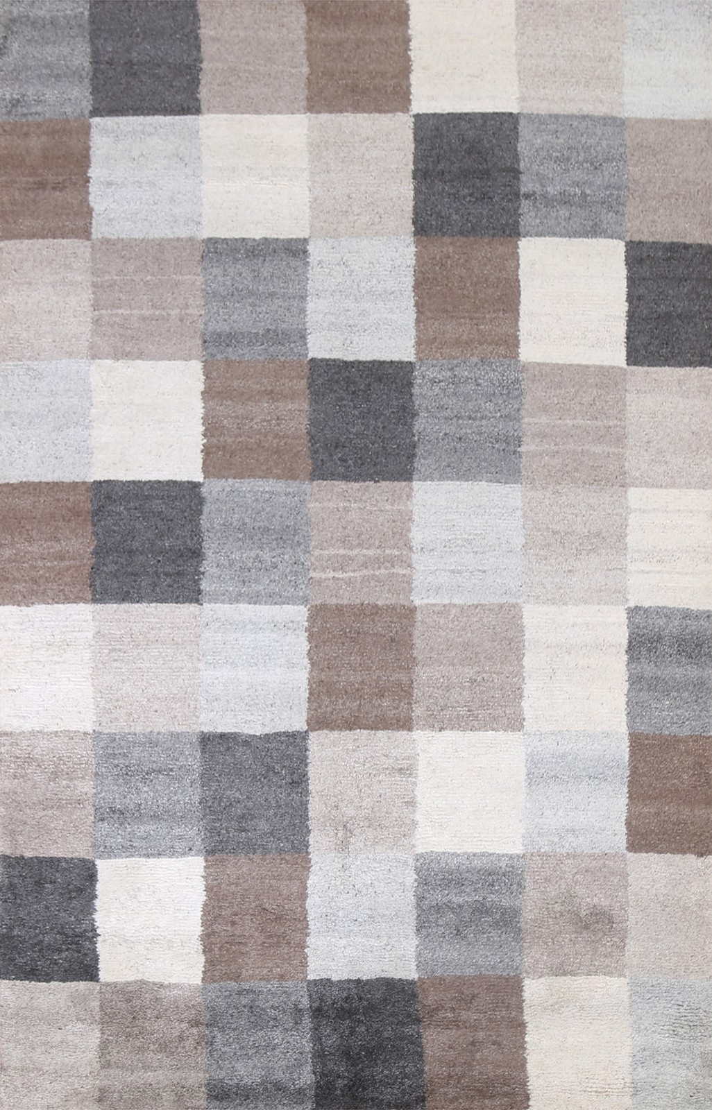 Checkered Wool Oriental Area Rug 5x8 Contemporary All-Over Handmade Modern Rug gallery