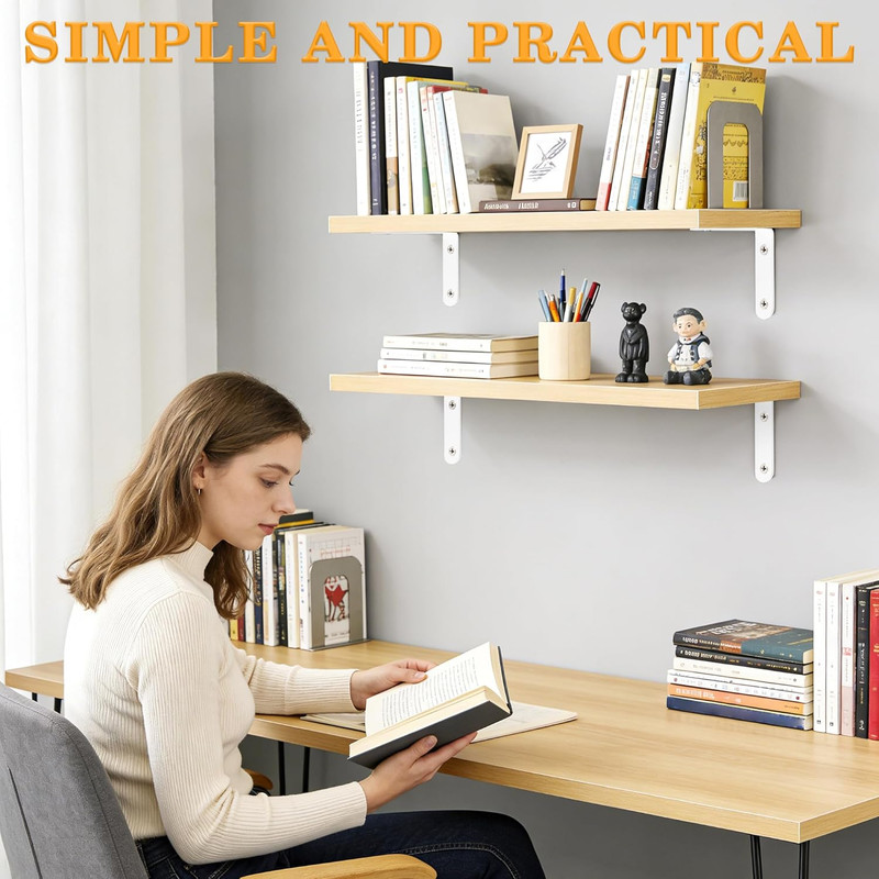 Floating Shelf Brackets,L Brackets for Shelves Heavy Duty Shelving Brackets Stai gallery
