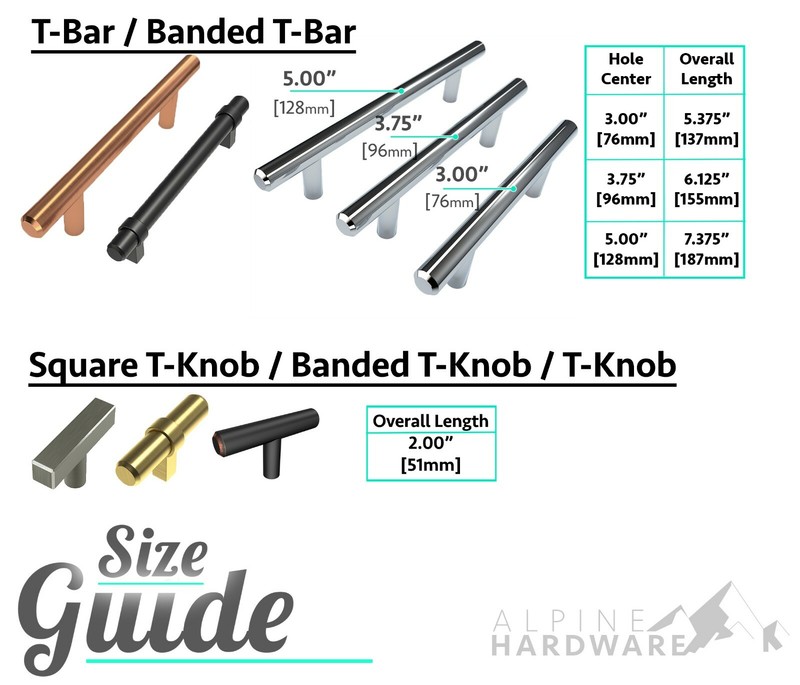 Kitchen Cabinet Bar Handle Pulls (T-Bars and T-Knobs) gallery