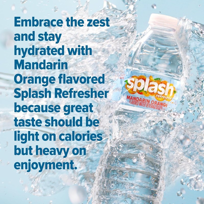 Splash Refresher Mandarin Orange Flavored Water, 16.9 Fl Oz, Pack of 6 gallery