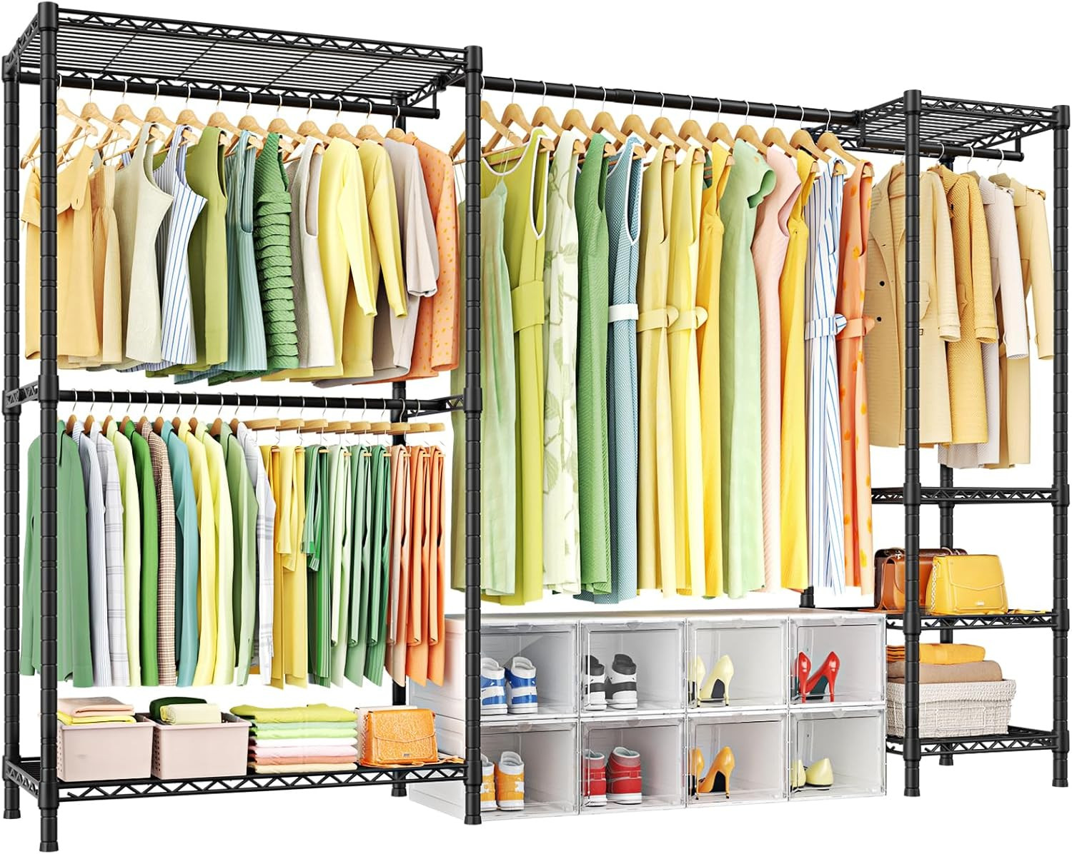 Adjustable E10 Clothes Rack with Hanger Rod - Portable Freestanding Organizer gallery