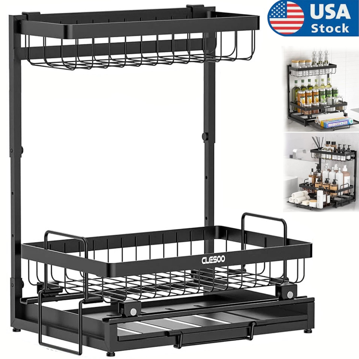 Stainless Steel Over Sink Dish Drying Rack 3 Tier Kitchen Organizer Shelf gallery