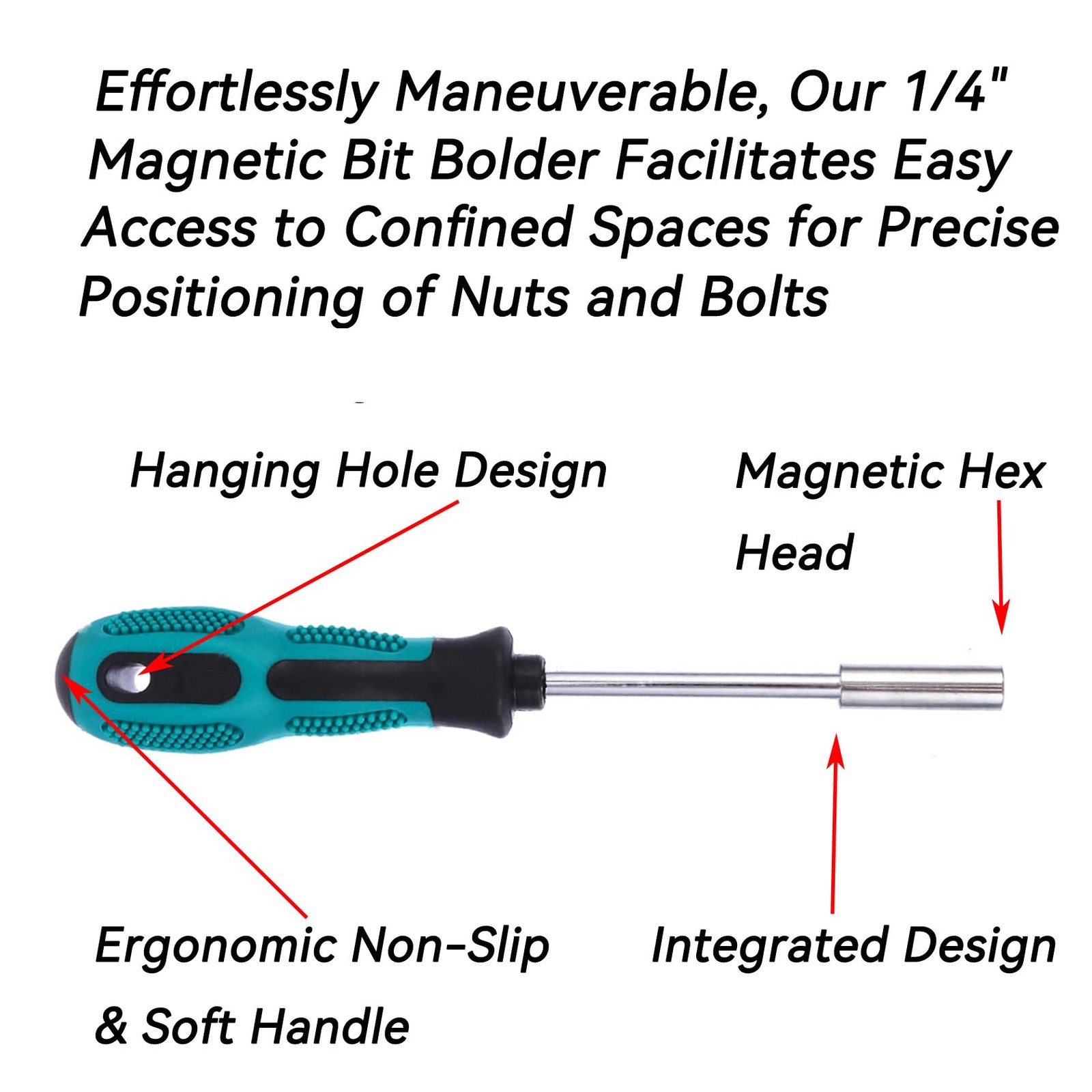 2pc 1/4" Magnetic Bit Driver Handle 190mm Hex Screwdriver Green gallery