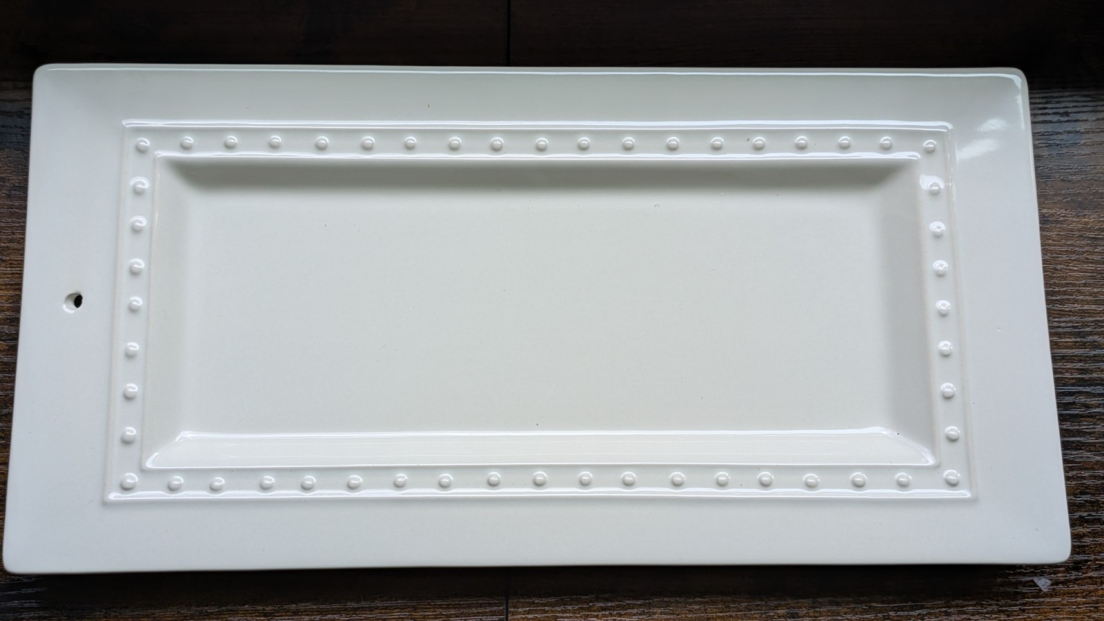 Nora Fleming Pearl Drop Bread Tray Rectangle Shape 15"x7.5" Retired Piece Ex Con gallery